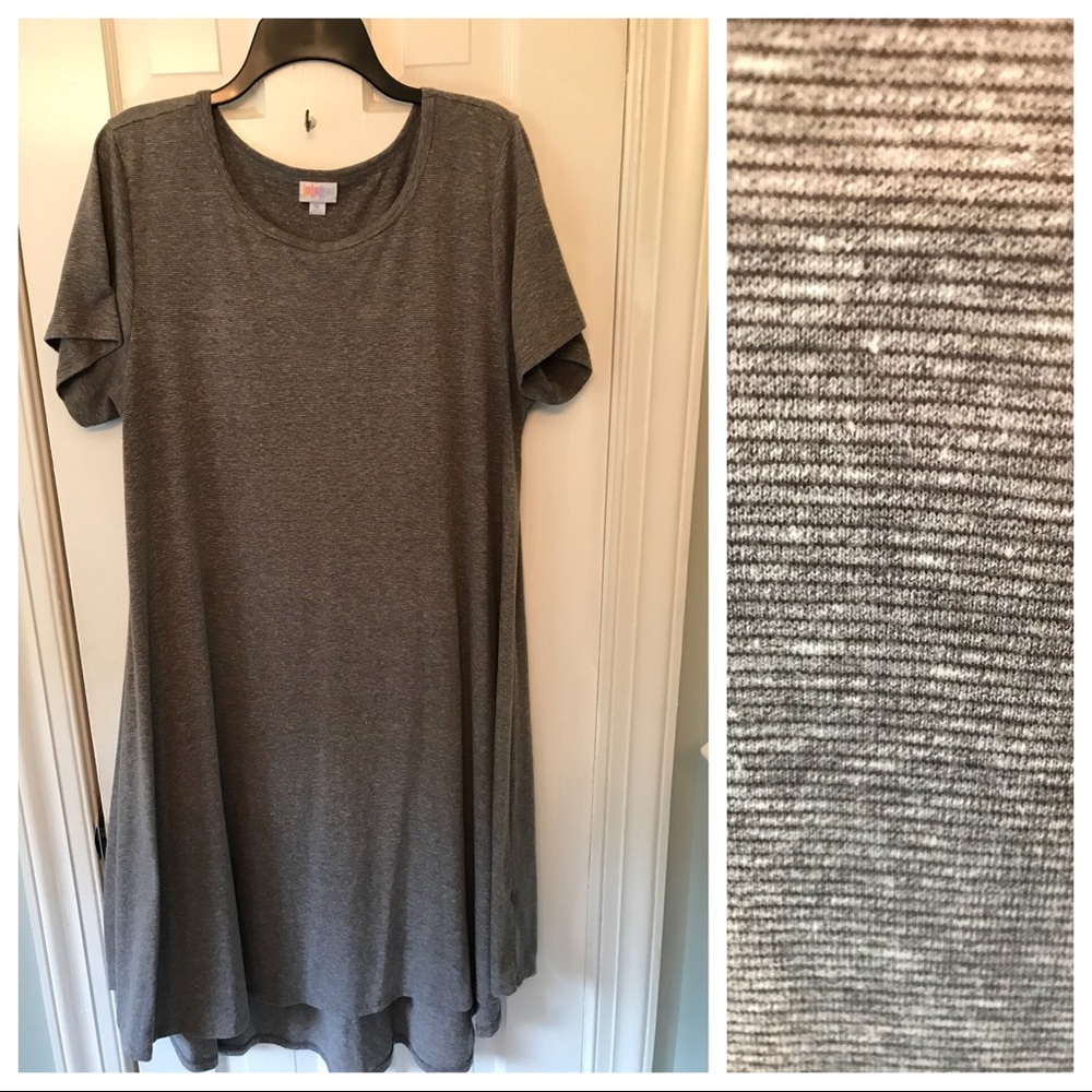 Lularoe Grey Black Stripe Carly Xl EUC